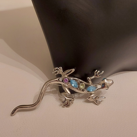 Lizard style silver brooch - Picture 3 of 7